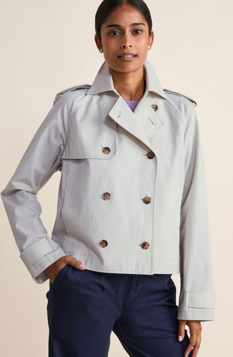 vineyard vines Crop Trench Coat, Alternate, color, Stone