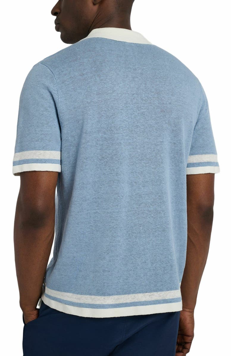 Onia Linen Knit Camp Shirt, Alternate, color, Baby Blue/Whte