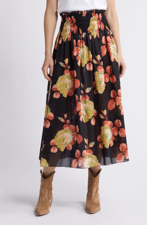 The Canary Floral Midi Skirt