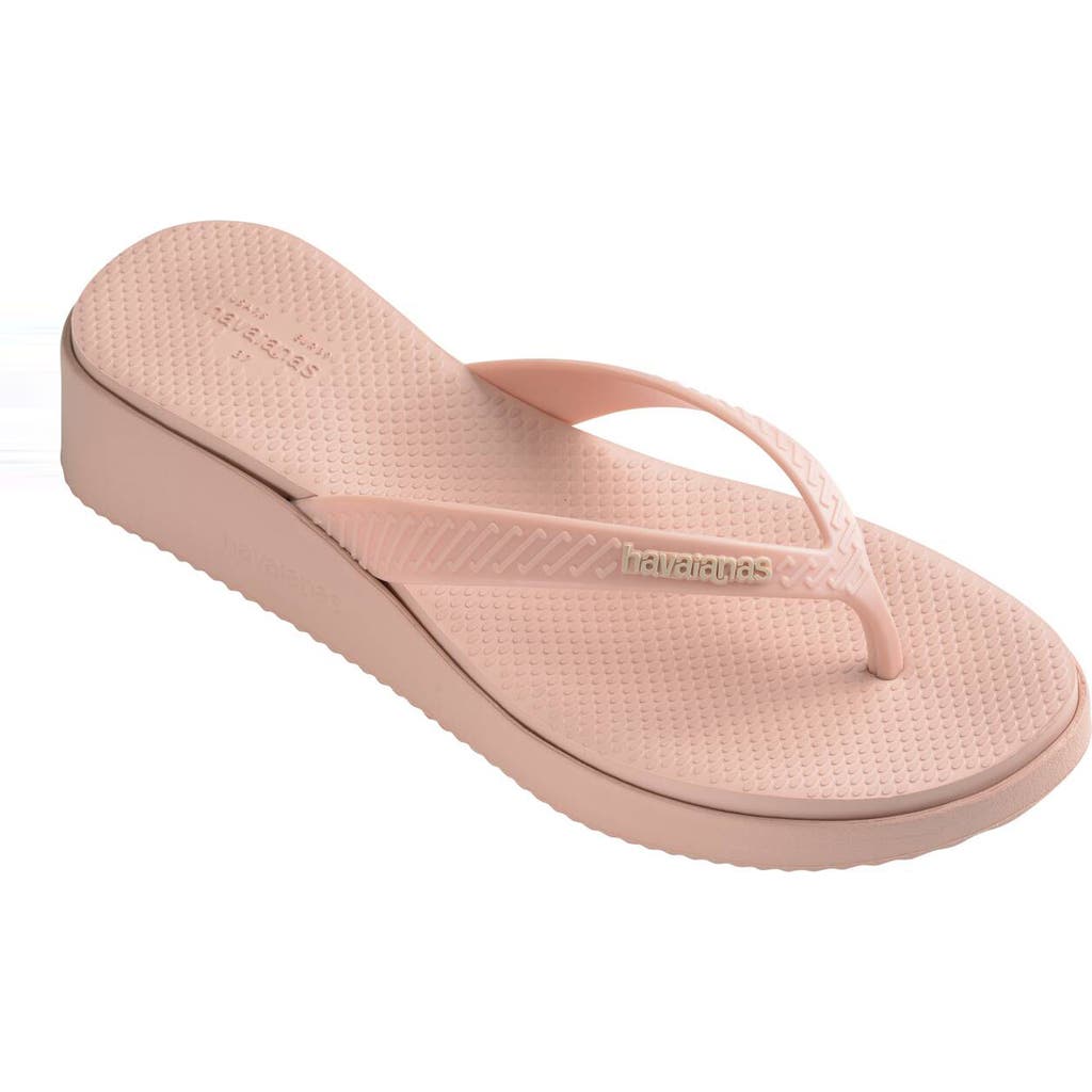 Havaianas Womens Ballet Rose High Platform Logo-embossed Rubber Flip-flops In Ballet Rose