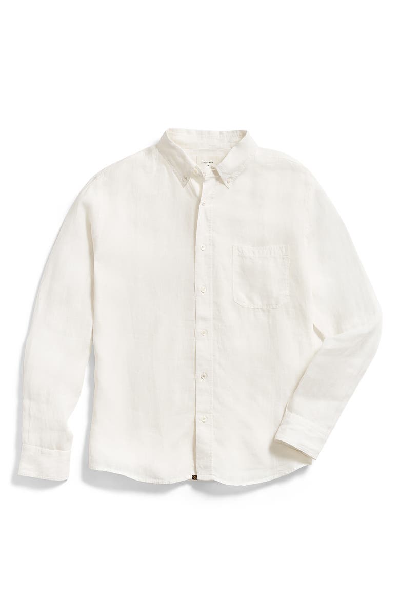 Billy Reid Tuscumbia Standard Fit Linen Button-Down Shirt, Main, color, White