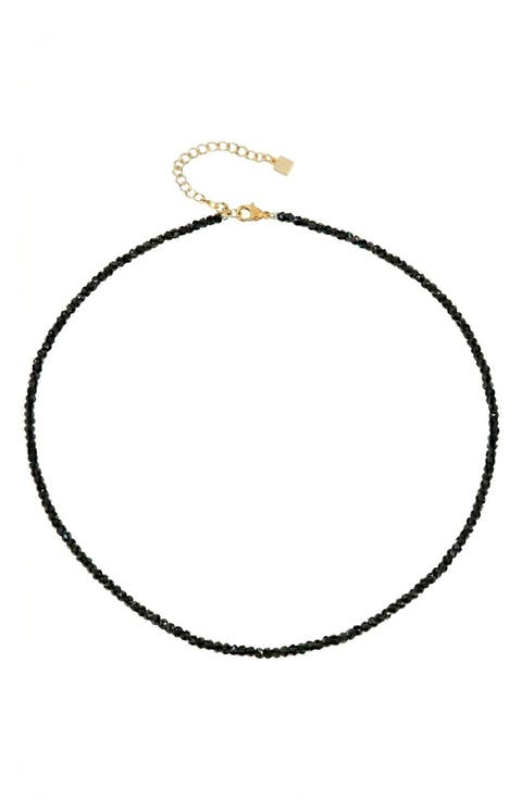 Black Spinel Beaded Necklace