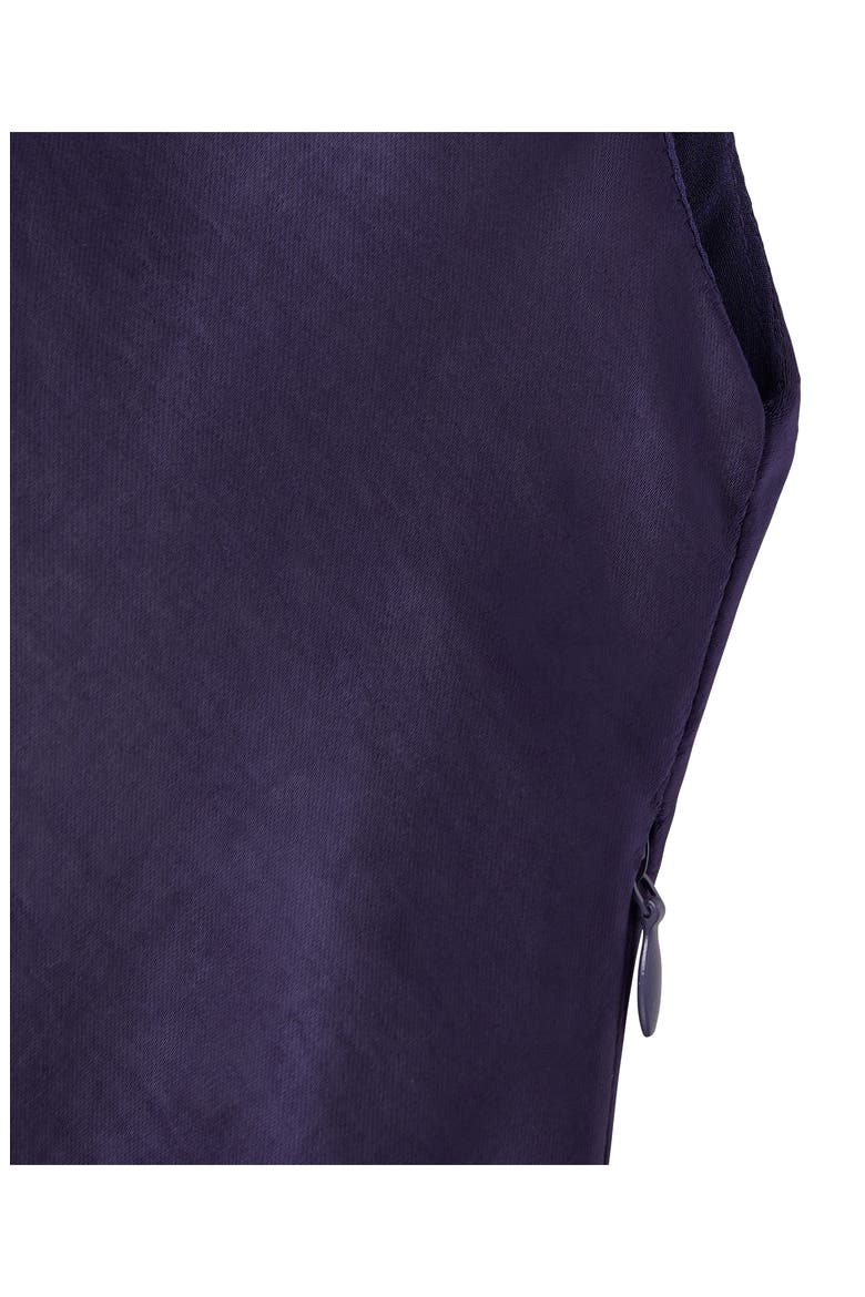 Shoulder Pad Sleeveless Satin Midi Dress, Alternate, color, NIGHT BLUE