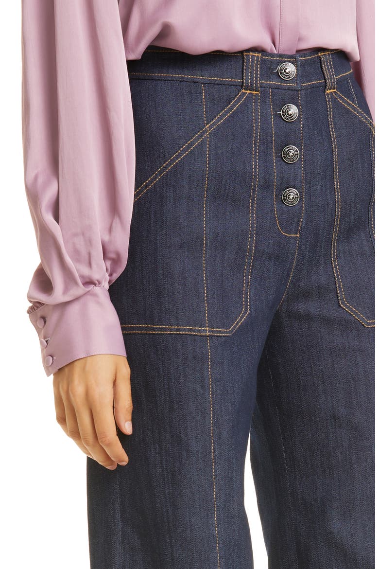Benji Topstitch Cuff Jeans, Alternate, color, INDIGO
