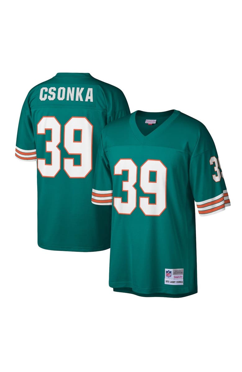 Mitchell & Ness Men's Mitchell & Ness Larry Csonka Aqua Miami Dolphins 1972 Legacy Replica Jersey, Main, color, 