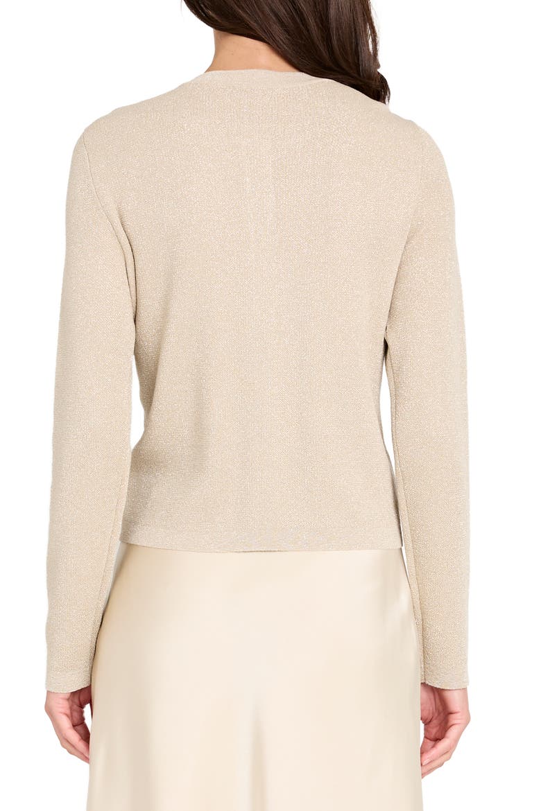 Metallic Sparkle Bow Button Cardigan, Alternate, color, CHAMPAGNE