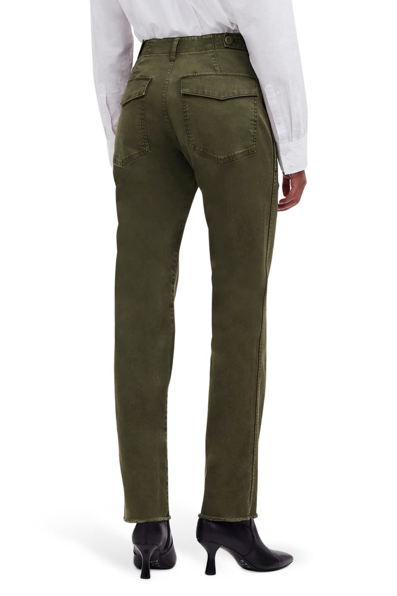 Garment Dyed Slim Straight Leg Utility Pants, Alternate, color, FADED OLIVE