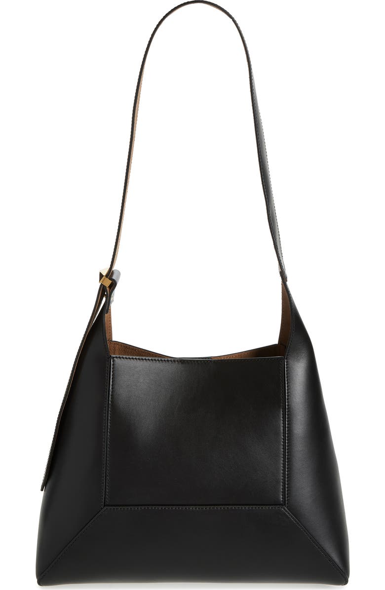 Jimmy Choo Diamond Leather Hobo, Alternate, color, Black/ Gold
