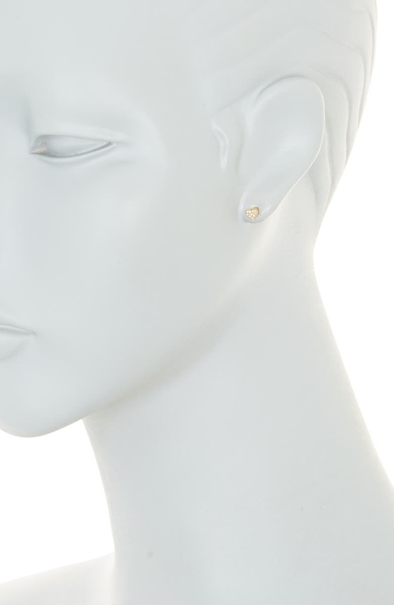 Bony Levy 18K Gold Diamond Heart Stud Earrings - 0.08ct., Alternate, color, 18K Yellow Gold
