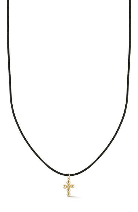 14k Gold Diamond Cross Necklace