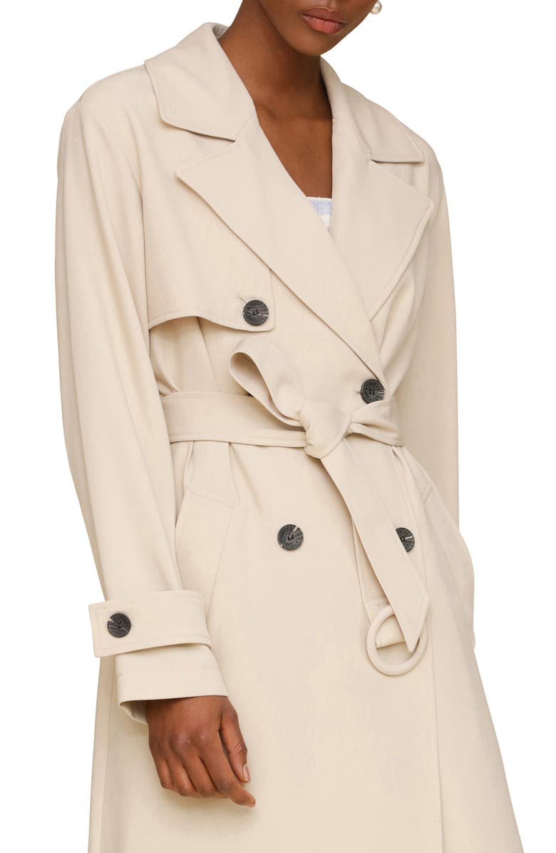 Avec Les Filles Relaxed Fit Button Back Trench Coat, Alternate, color, Bone