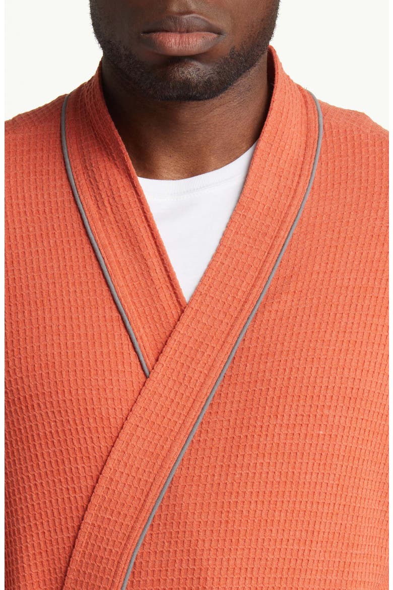 Waffle Knit Robe, Alternate, color, TERRACOTTA