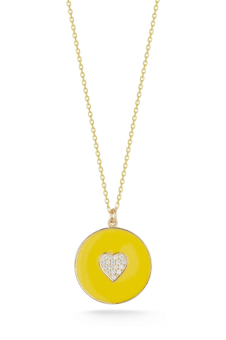 14K Gold Plated Sterling Silver & CZ, Main, color, YELLOW GOLD