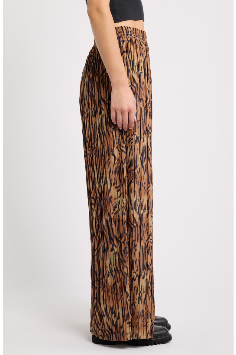 Pleated Wide Leg Pants, Alternate, color, TIGER