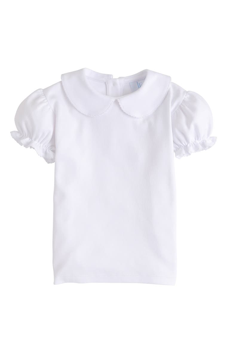 Little English Kids' Short Sleeve Peter Pan Blouse, Main, color, White