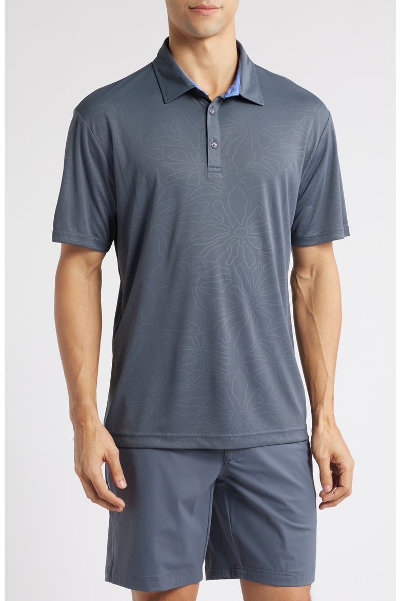 Meadow Floral Golf Polo, Main, color, GRAPHITE