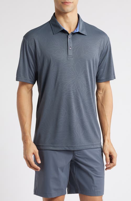 Swannies Meadow Floral Golf Polo In Graphite