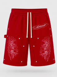 RETROVERT Flame Skull Shorts