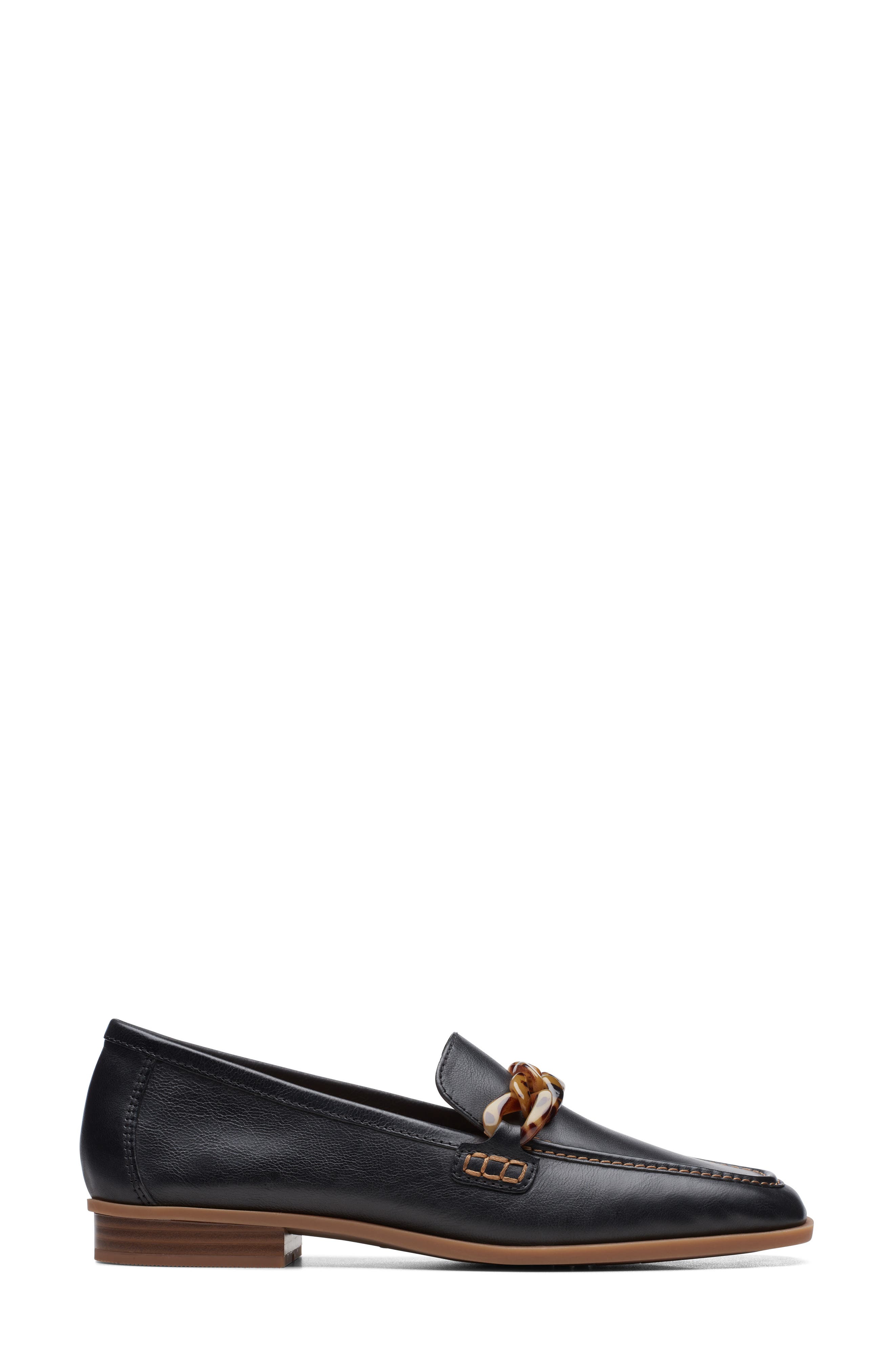 Clarks<sup>®</sup> Sarafyna Iris Loafer, Alternate, color, Black Leather
