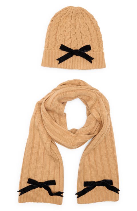 bow beanie & scarf gift box set
