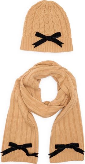 Kate Spade New York bow beanie & scarf gift box set  display picture 3