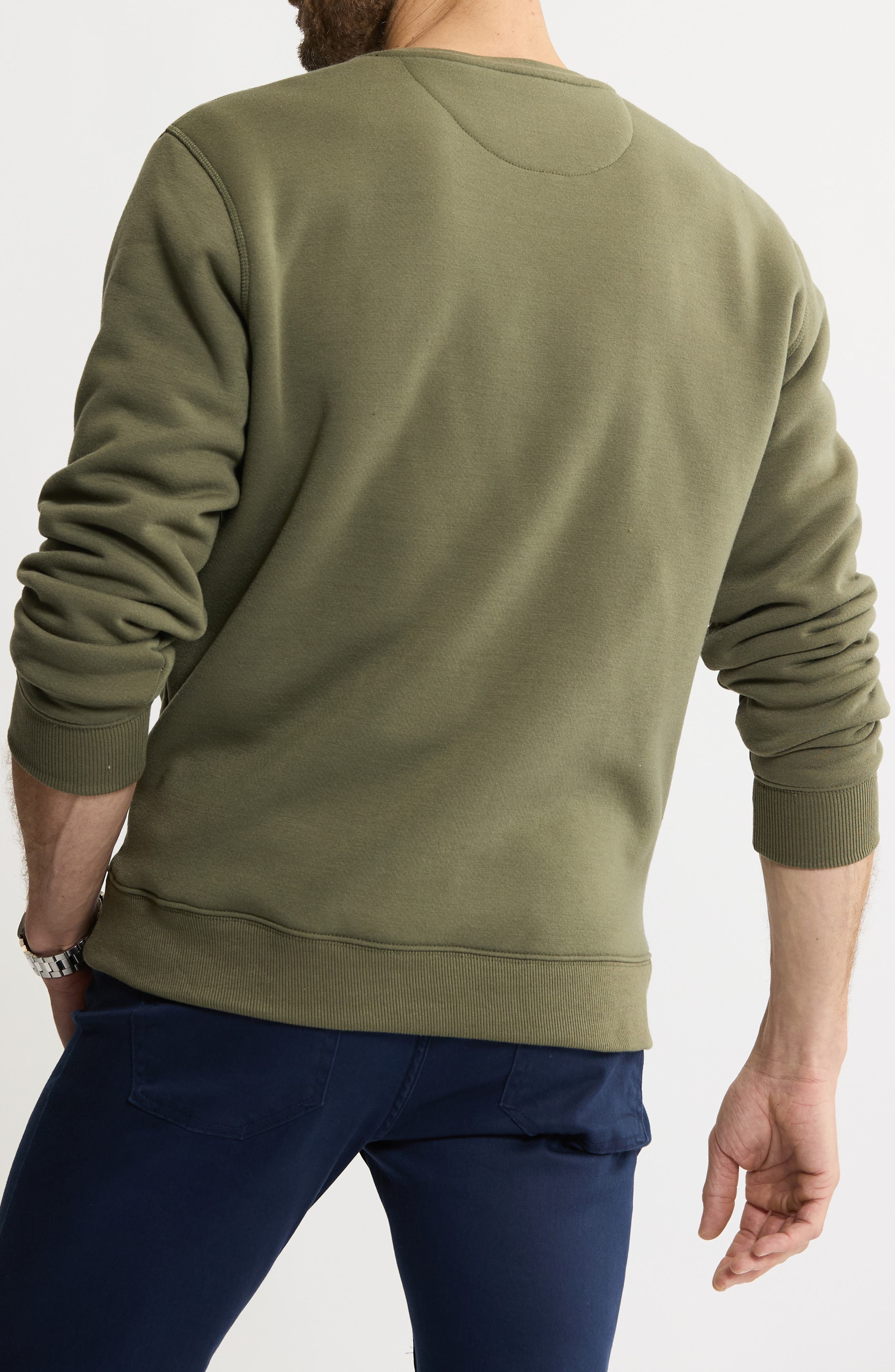 Faux Shearling Lined Crewneck Sweatshirt - image 2