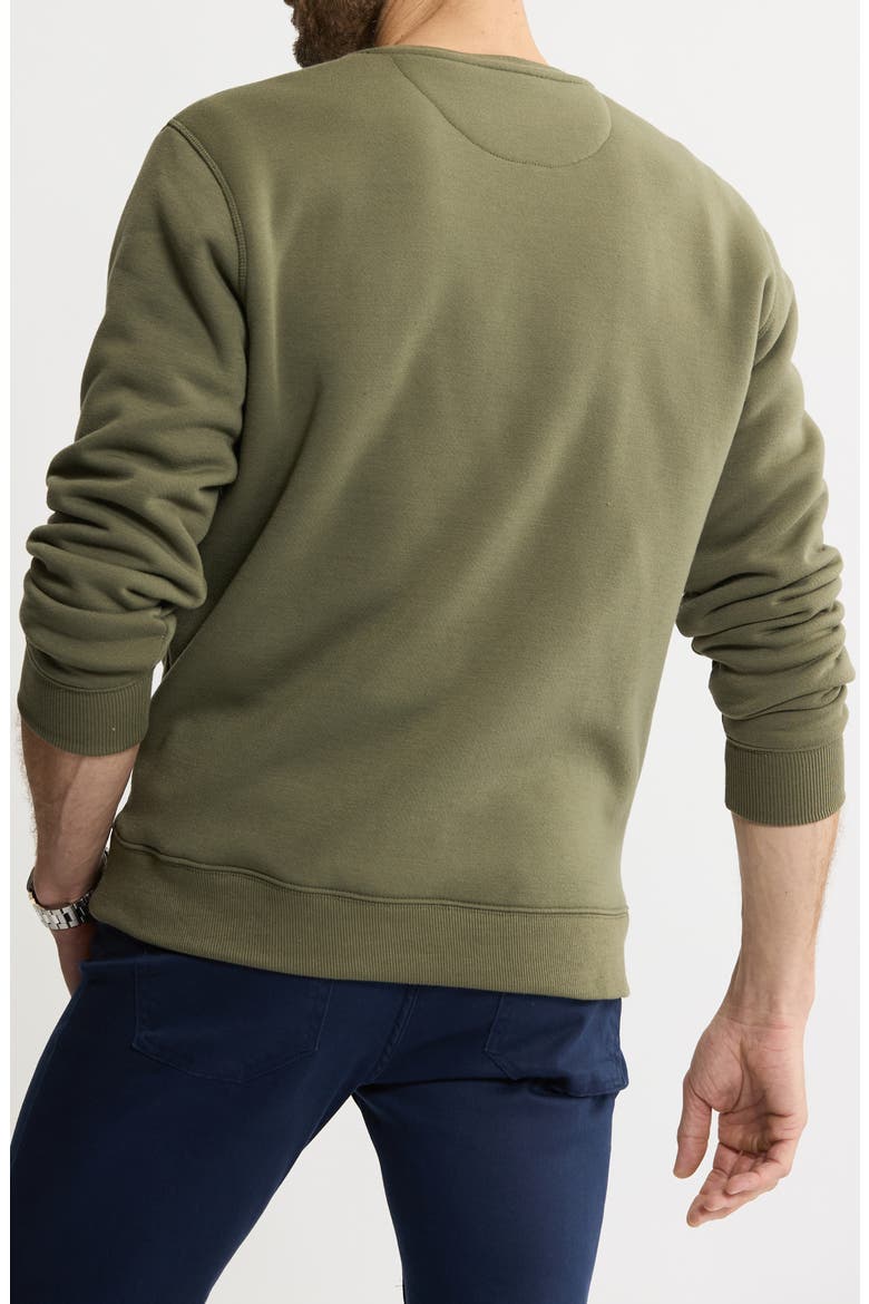 Faux Shearling Lined Crewneck Sweatshirt, Alternate, color, OLIVE