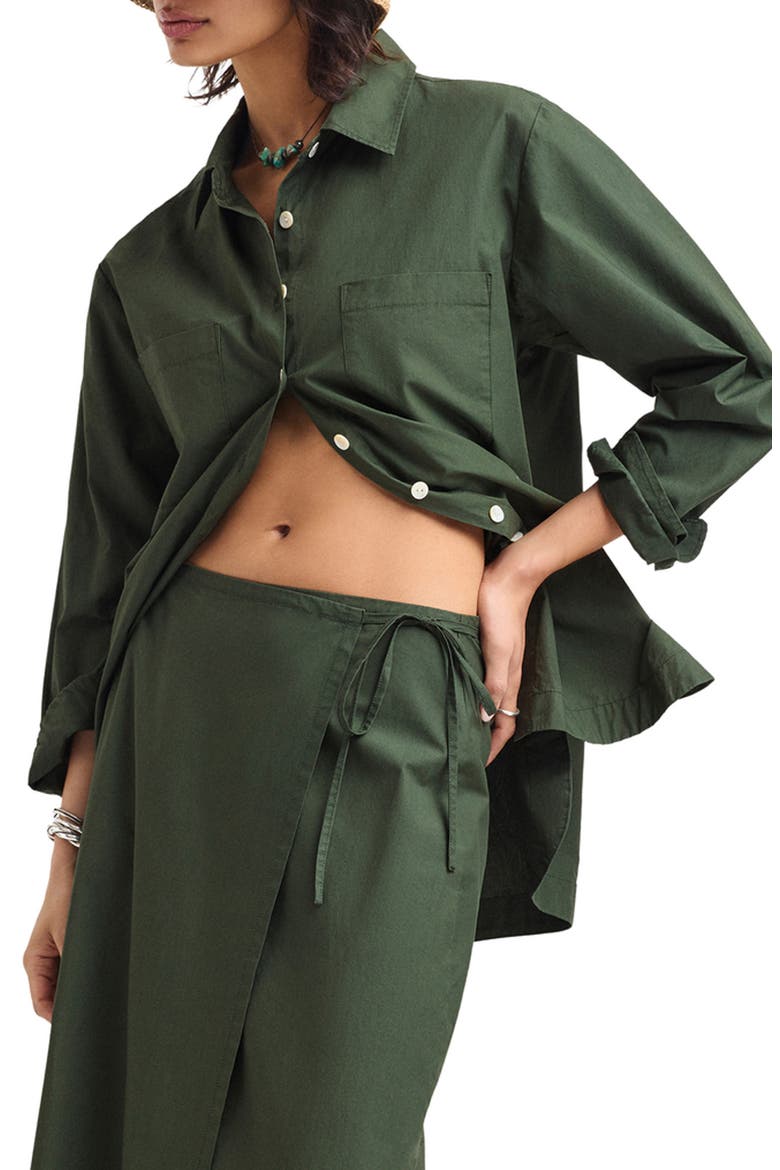Nadia Cover-Up Shirt, Main, color, FOREST