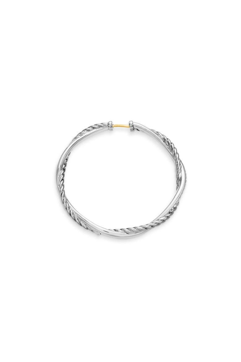Petite Infinity Hoop Earrings in Sterling Silver with Pavé Diamonds, Alternate, color, STERLING SILVER