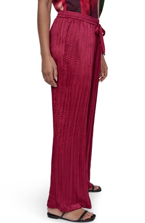 Dkny Crushed Drawstring Wide Leg Pants In Red