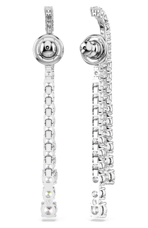 Swarovski Matrix Crystal Graduated Linear Drop Earrings In White
