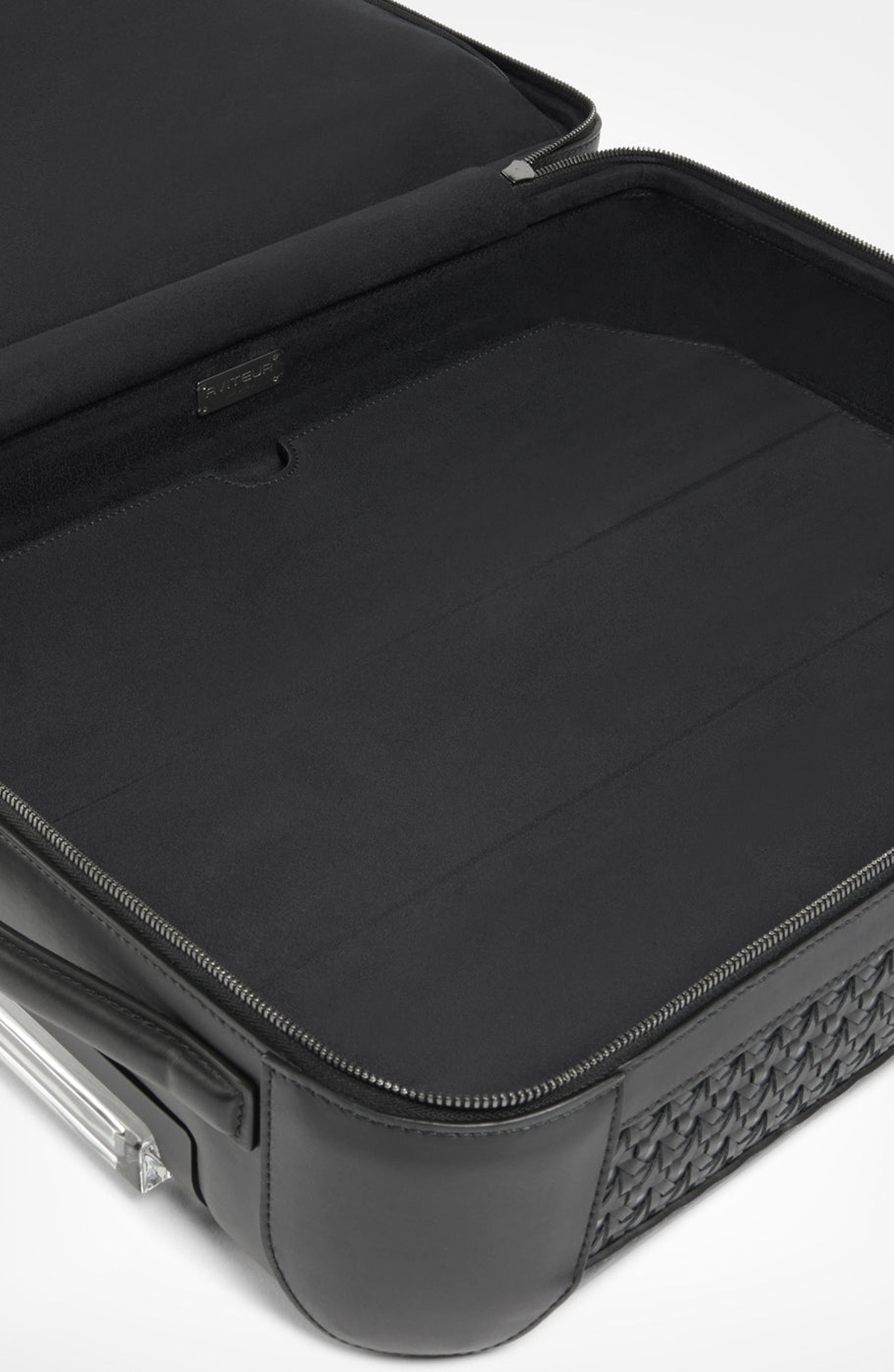 Aviteur Calfskin Lucite Handle Carry-on 19 Luggage, Alternate, color, Black / Palladium