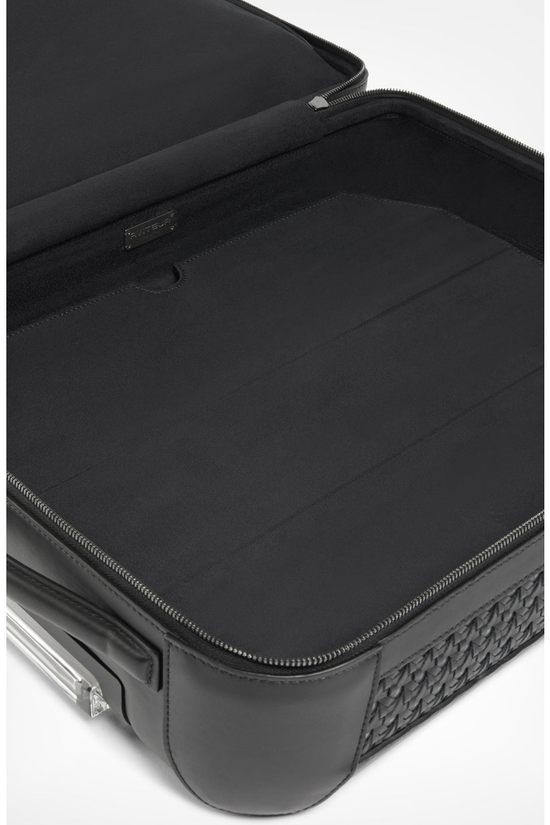 Calfskin Lucite Handle Carry-on 19 Luggage, Alternate, color, Black / Palladium