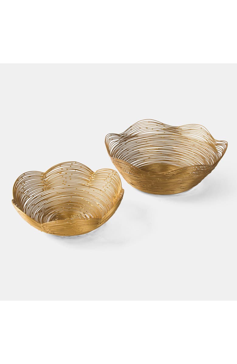 Mela Artisans Gurez Valley Iron Bowl Set, Alternate, color, Gold