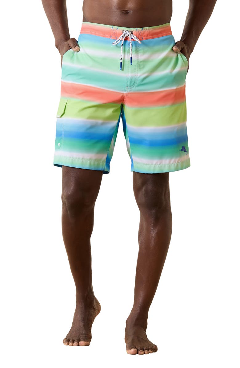 Tommy Bahama Baja Hazy Tides Board Shorts, Main, color, Plunge Blue