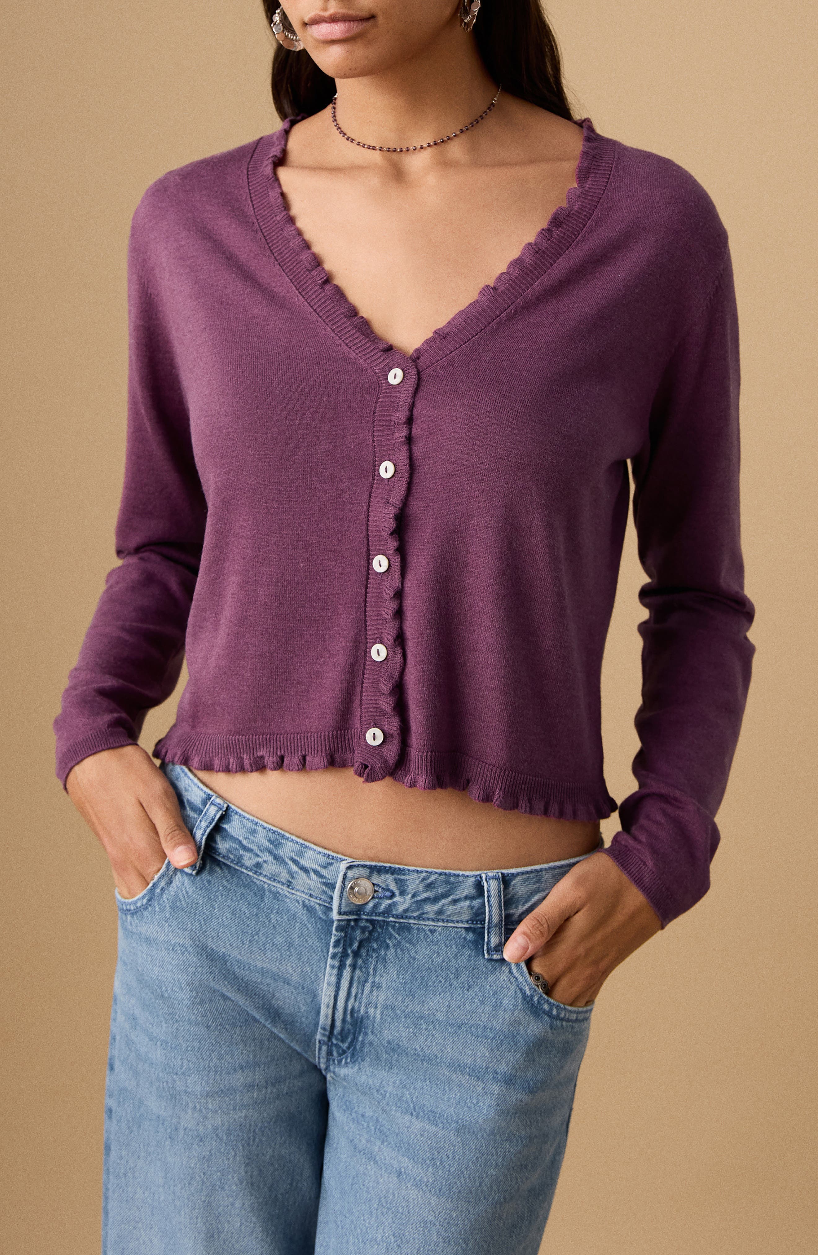 Ruffle Crop Cardigan - image 3
