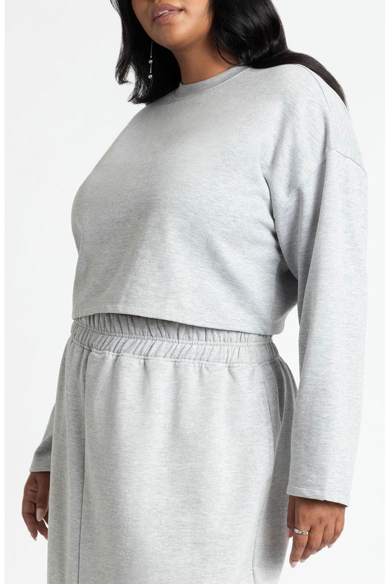 Oversized Cropped Sweatshirt, Main, color, HEATHER GRAY