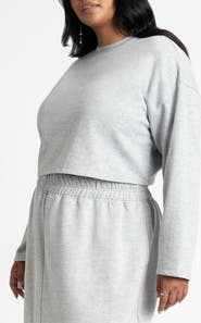 ELOQUII Oversized Cropped Sweatshirt