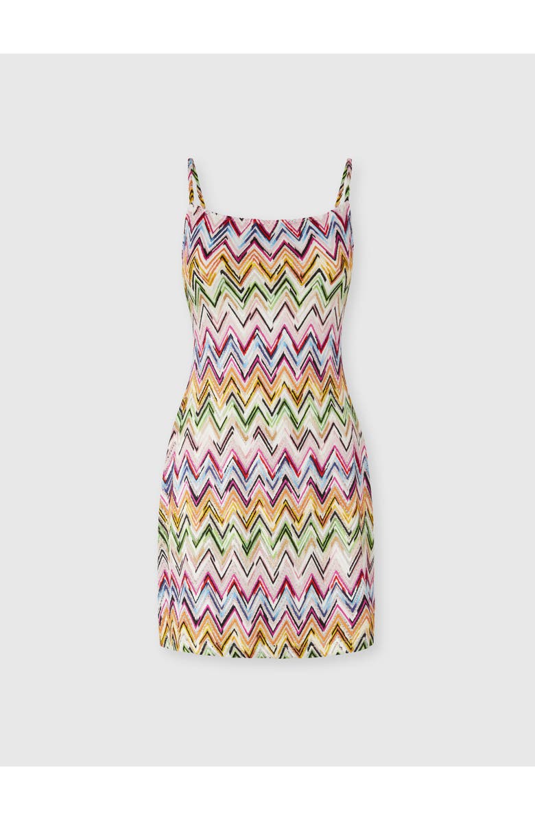 Missoni Mini Dress In Stretch Viscose With Lace And Zigzag Motif, Main, color, Multicoloured