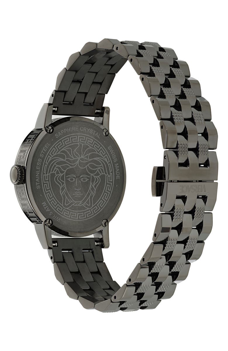 Versace Albireo Bracelet Watch, 40mm, Alternate, color, Gunmetal