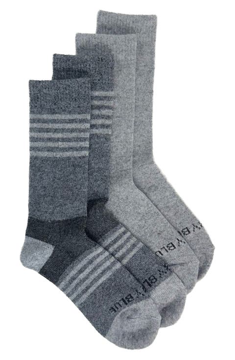 2-Pack Stripe Wool & Yak Blend Crew Socks