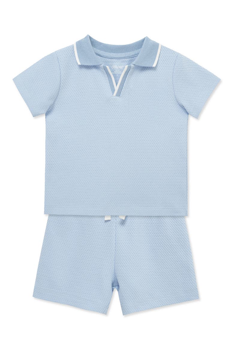 Organic Cotton Polo & Shorts Set, Alternate, color, BLUE