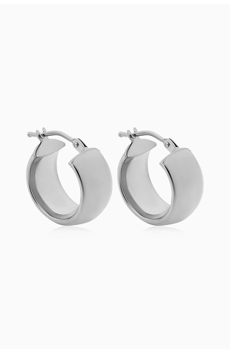 Oradina 14K Gold High Society Hoops Earrings, Alternate, color, White Gold
