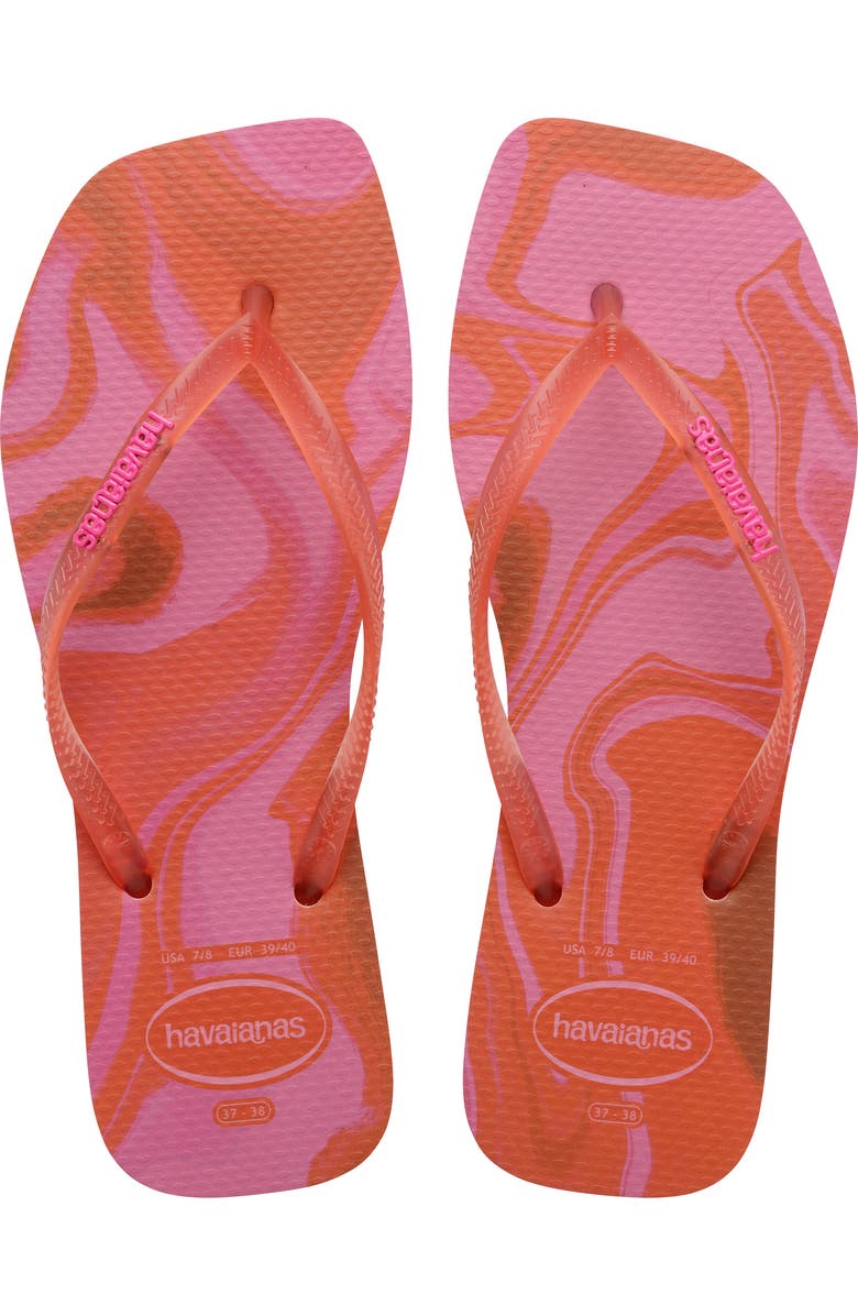 Havaianas Square Toe Jelly Flip Flop, Main, color, Blossom