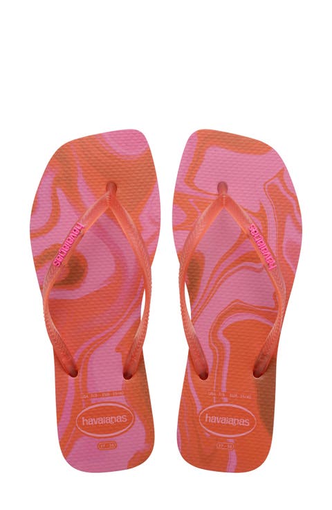 Square Toe Jelly Flip Flop (Women)