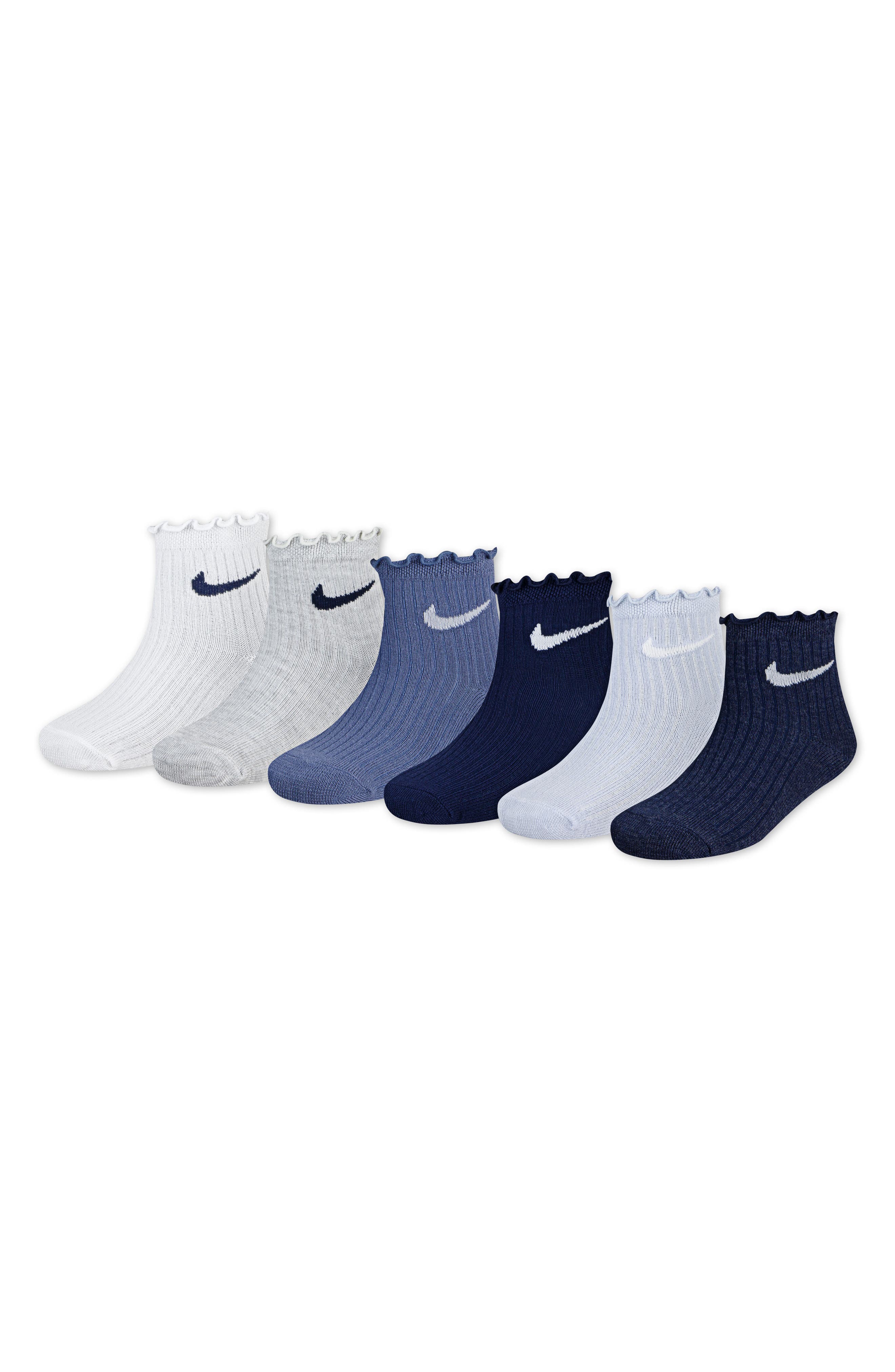 Nike Kids' 6-Pack Lettuce Edge Quarter Ankle Socks