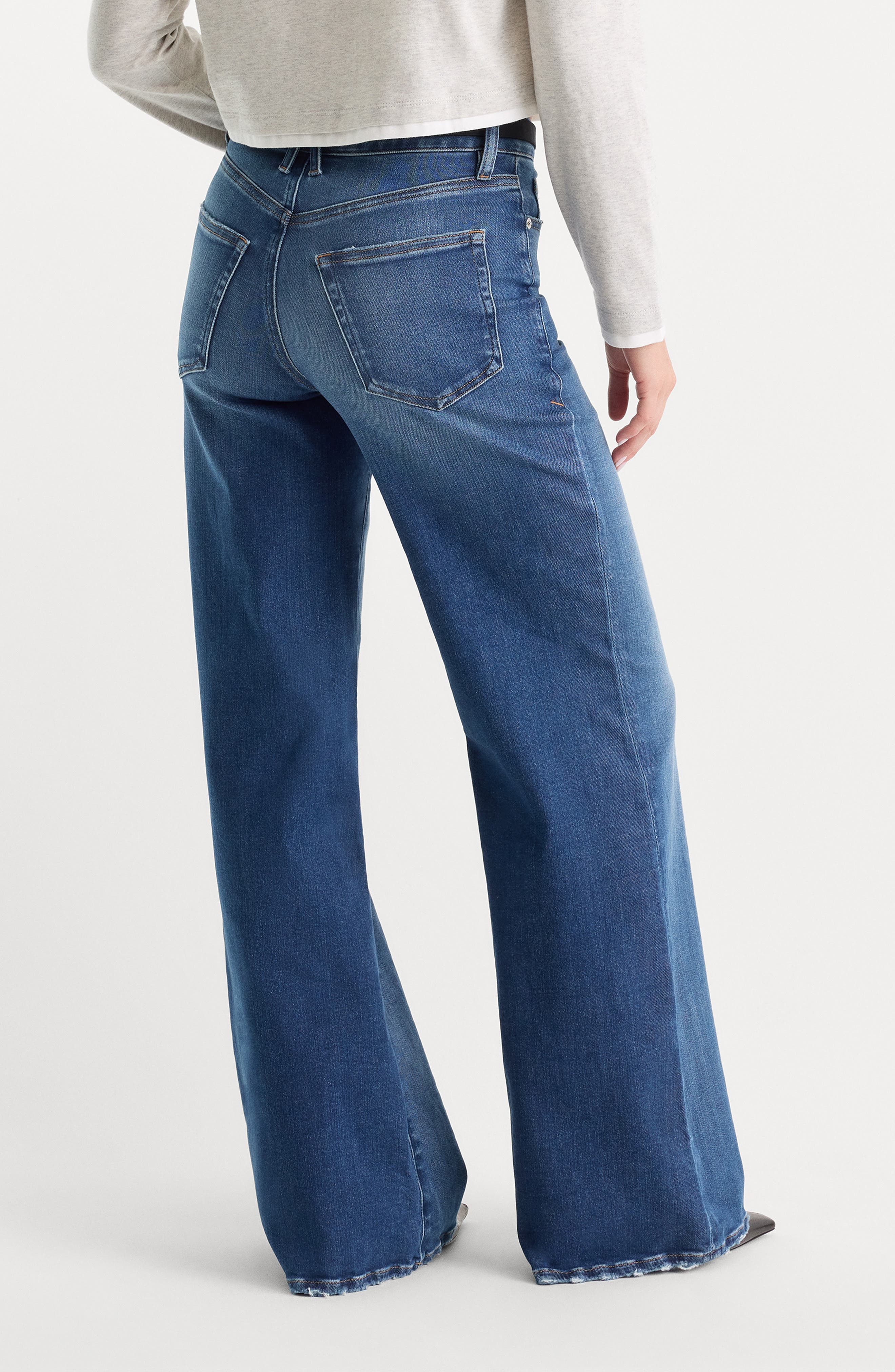 Good American Soft Good Petite Palazzo Wide Leg Jeans (Women) | Nordstrom