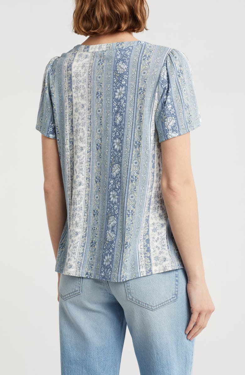 Lucky Brand Lace Front Top, Alternate, color, Blue Combo