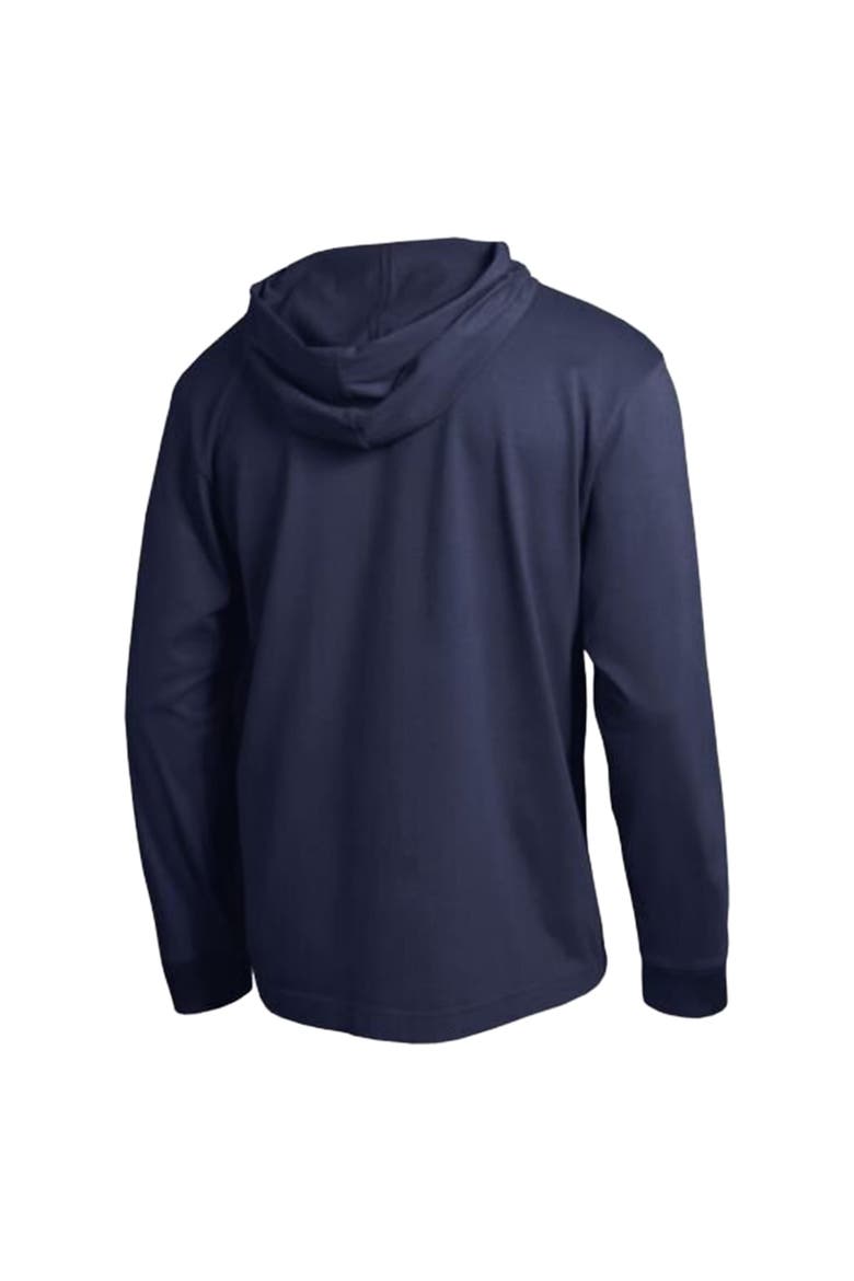 Men's Champion  Navy West Virginia Mountaineers Gradient All-Star Long Sleeve Hooded T-Shirt, Alternate, color, Navy