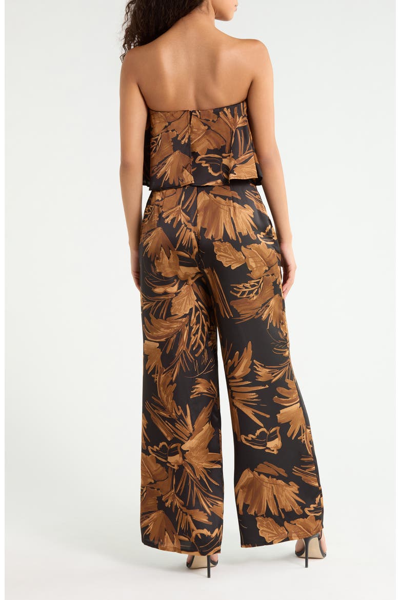 Palm Tropics Strapless Jumpsuit, Alternate, color, BLACK TAN